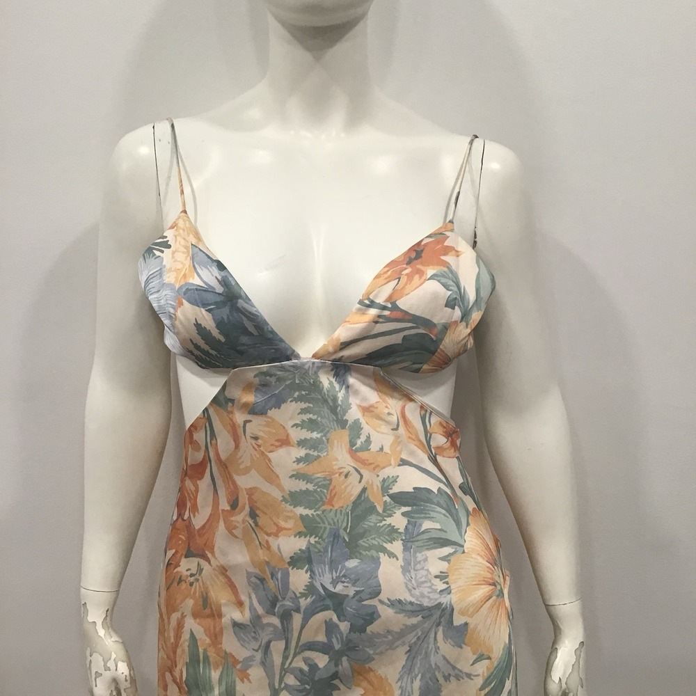 Significant Other Jacy Cutout Dress Floral SZ 12 Maxi Vacation Summer Resort